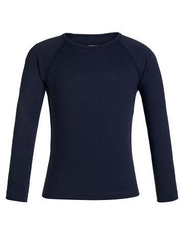 Icebreaker Merino 200 Oasis Crewe Thermal Top Gyerek Long Sleeve Sötétkék | HU 1943HAPK